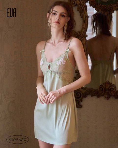  Váy lụạ phối ren D2576 