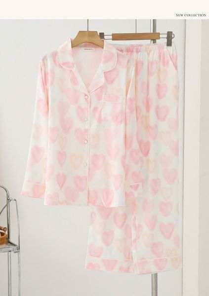  Pyjama tim hồng dài PM8540 