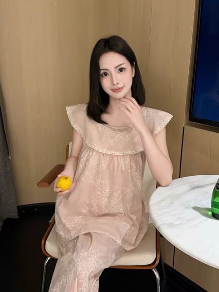  BỘ NGỦ THÔ BÈO CỔ THÊU HOA PM5764 