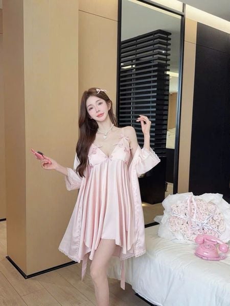  SET CHOÀNG NGỦ LỤA 3 MÓN CÓ ĐỆM NGỰC SC8398 