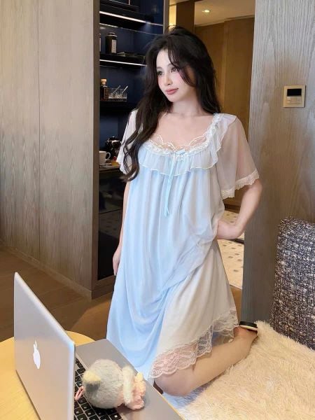  Váy lưới lót thun form tiểu thư D8349 