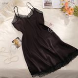  Váy lụa phối ren D685 