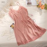  Váy lụa phối ren D685 