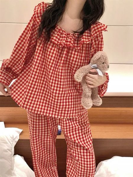  Bộ thô dài caro đỏ PM3155 