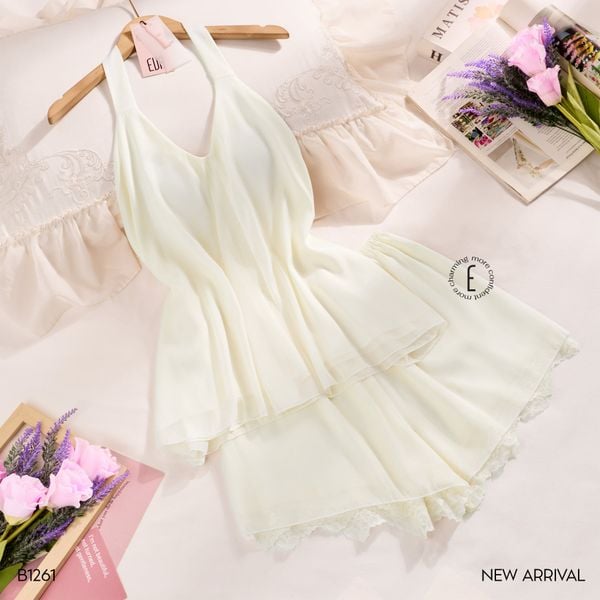  Halter Set - Bộ lụa cổ yếm hở lưng đệm ngực mỏng B1261 