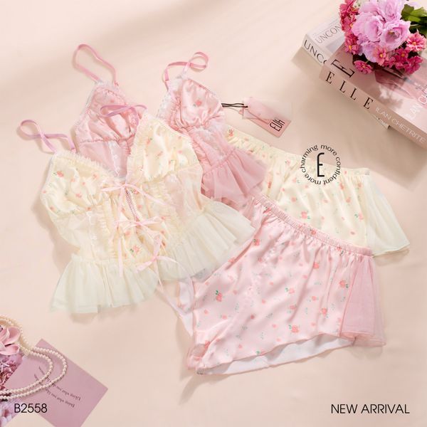  Bộ 2 dây lụa phối lưới B2558 