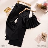  Bộ 2 dây dài lụa in hoa áo croptop B2565-1 