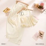  Bộ 2 dây dài lụa in hoa áo croptop B2565-1 