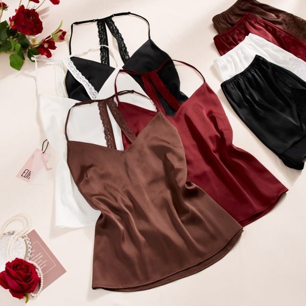  Bộ 2 dây ngắn lụa phối ren B1289 - 2595 