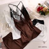  Boudoir B2695 - Bộ 2 dây lụa satin ngắn phối ren 