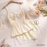  Limone B4620-1 , Bộ 2 dây ngắn lụa satin mềm phối ren 