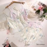  Papillon B4622 - Bộ 2 dây ngắn  lụa satin mềm phối ren 