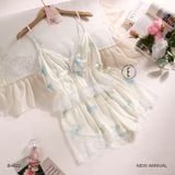  Papillon B4622 - Bộ 2 dây ngắn  lụa satin mềm phối ren 
