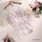  Papillon B4622 - Bộ 2 dây ngắn  lụa satin mềm phối ren 