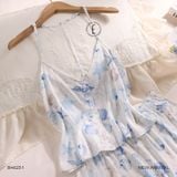  Nuage B4623-1 , Bộ 2 dây ngắn lụa satin mềm phối ren 