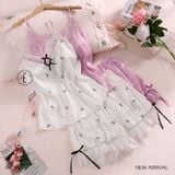  Rosy Set B4764 - Bộ 2 dây lụa phối ren quần bí 