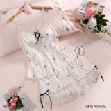  Rosy Set B4764 - Bộ 2 dây lụa phối ren quần bí 