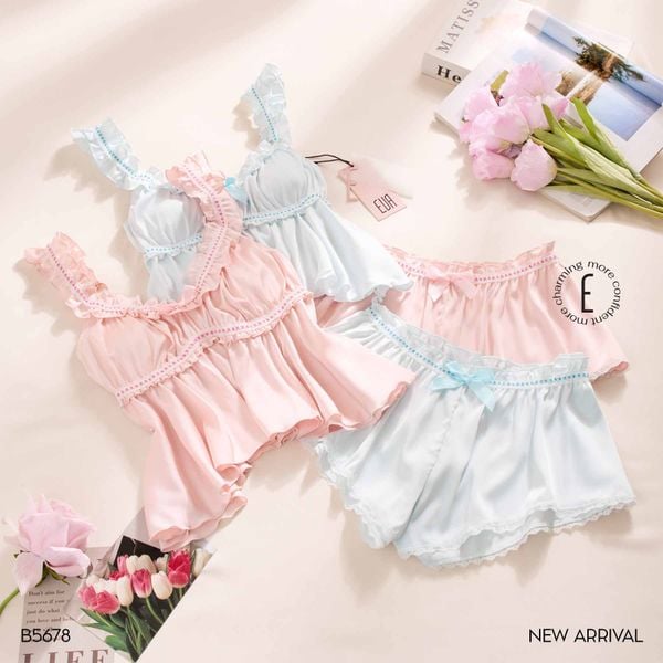  Bộ 2 dây ngắn lụa phối nơ B5678 