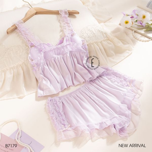  Bộ 2 dây tím ren hoa B7179 