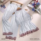  BỘ LỤA NGẮN 2 DÂY LỬNG MẶC NHÀ B8381 