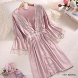  Heritage Robe C2132 - Choàng lụa satin phối ren mềm 