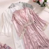  Heritage Robe C2132 - Choàng lụa satin phối ren mềm 