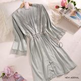 Heritage Robe C2132 - Choàng lụa satin phối ren mềm 
