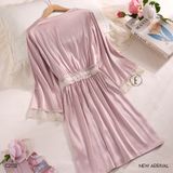  Heritage Robe C2132 - Choàng lụa satin phối ren mềm 