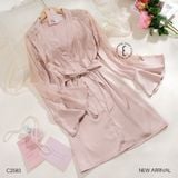  Choàng lụa phối ren C2583 