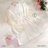  Choàng lụa phối ren C2583 