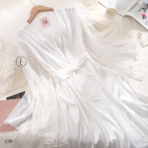  Choàng lụa phối ren C99 