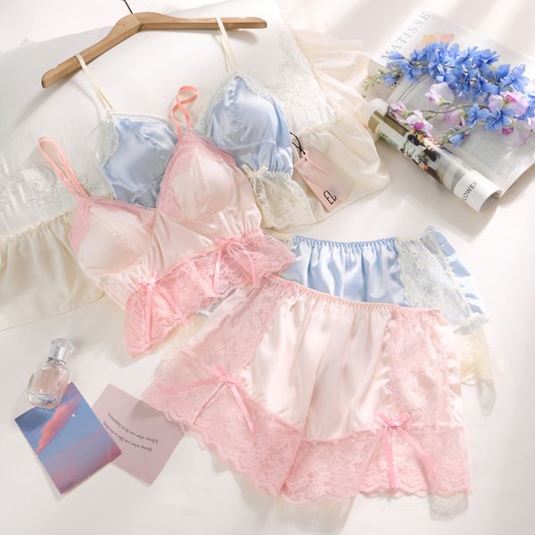  Flair B2279 - Bộ 2 dây ngắn croptop lụa satin 