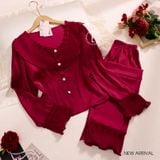  Pyjama lụa viền lưới PM6124 