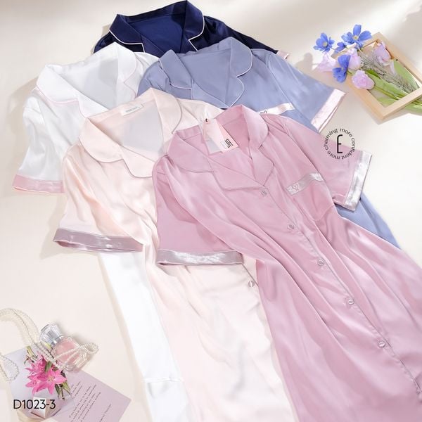  Váy lụa viền D1023-3 