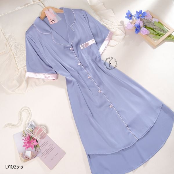  Váy lụa viền D1023-3 