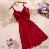  Váy lụa phối ren đệm ngực mỏng D1145 