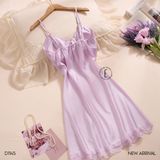  Váy lụa phối ren đệm ngực mỏng D1145 