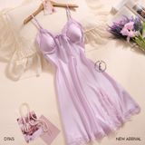  Váy lụa phối ren đệm ngực mỏng D1145 