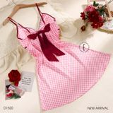  Váy caro nơ hồng D1520 