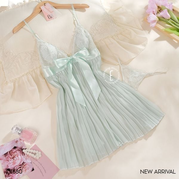  Váy 2 dây lưới thắt nơ D1680 