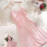  Váy lụa OV xếp ly D237 