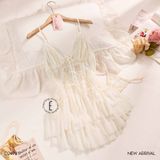  Adoring Dress D2499 - Váy lưới tầng nơ buộc rời 
