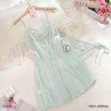  Váy 2 dây lụa phối ren 3D D2539 