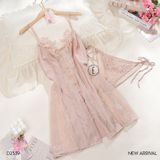  Váy 2 dây lụa phối ren 3D D2539 