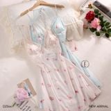  Váy lụa phối ren D2544 