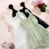  Váy lưới xoè xếp li cao cấp D2550 2 kiểu mặc 