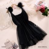  Váy lưới xoè xếp li cao cấp D2550 2 kiểu mặc 