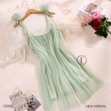  Váy lưới xoè xếp li cao cấp D2550 2 kiểu mặc 