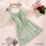  Váy lưới xoè xếp li cao cấp D2550 2 kiểu mặc 