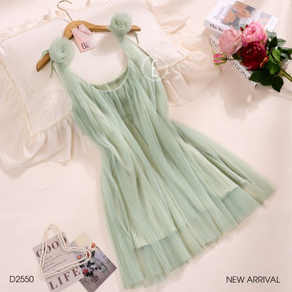  Váy lưới xoè xếp li D2550 